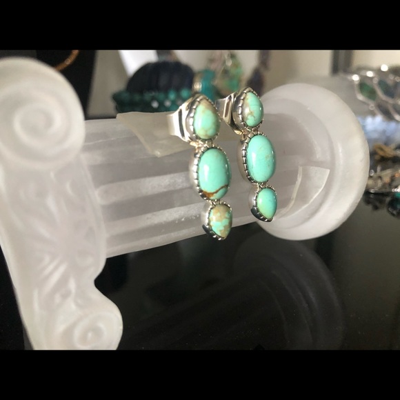 Pangea Mines 1.25” #8 Mine Turquoise Earrings - Picture 4 of 9